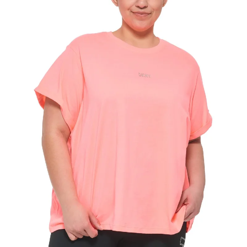 DKNY Sport Womens Plus Tee Fitness Pullover Top