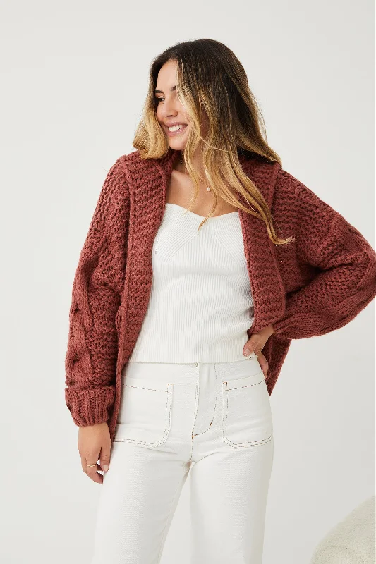 Jorja Cardigan - Dark Rust