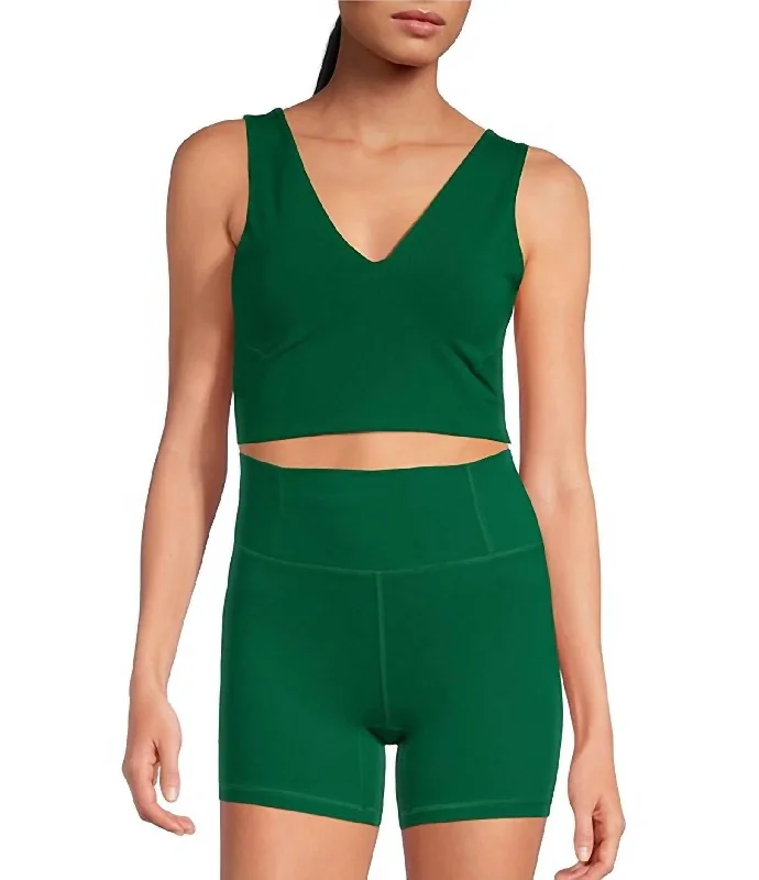 Never Better Crop Top In Heritage Green