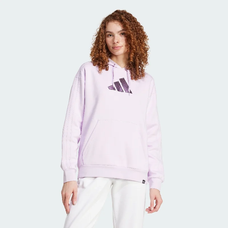 Women's adidas Holiday Graphic 3-Stripes Oversized Hoodie