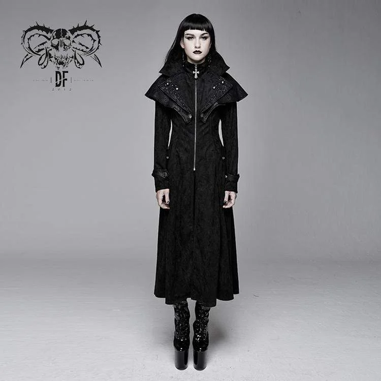 Women's Goth Cape Collar Long Jacket