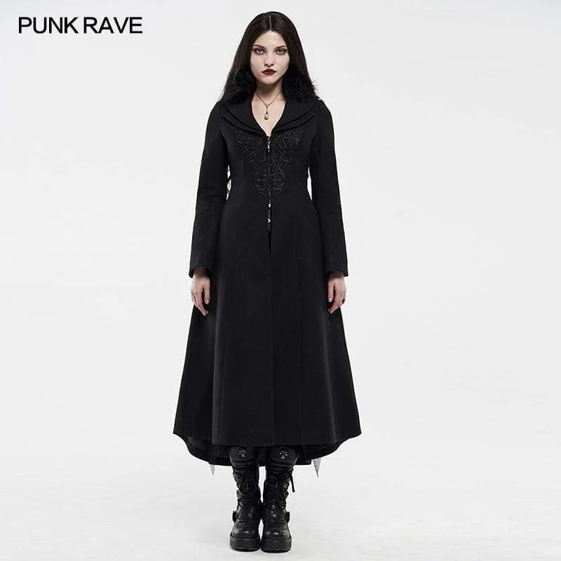 Women's Gothic Zipper Jacquard High-waisted Coats