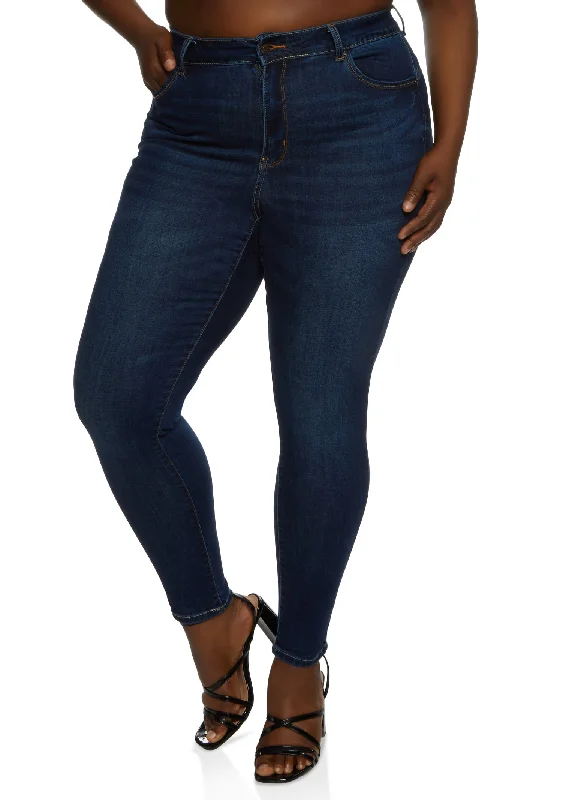 Plus Size WAX Push Up High Rise Skinny Jeans