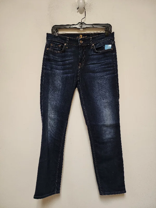 Jeans Straight By 7 For All Mankind In Blue Denim, Size: 6