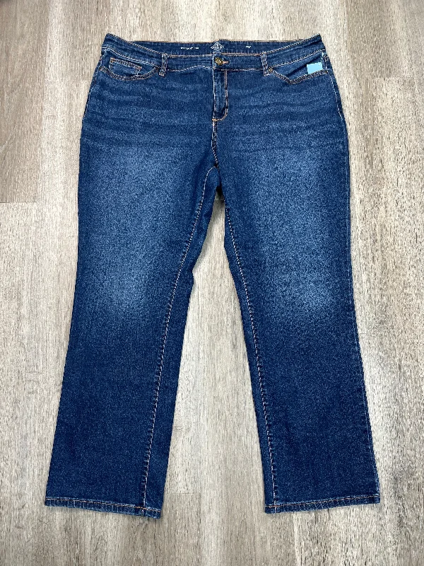 Jeans Straight By St Johns Bay In Blue Denim, Size: 20