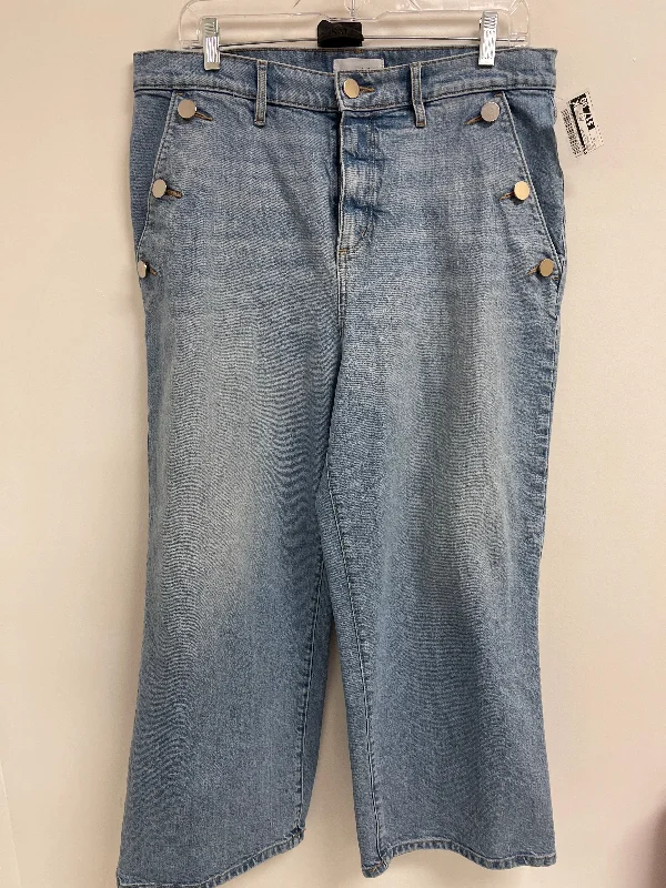 Jeans Wide Leg By Loft In Blue Denim, Size: 10