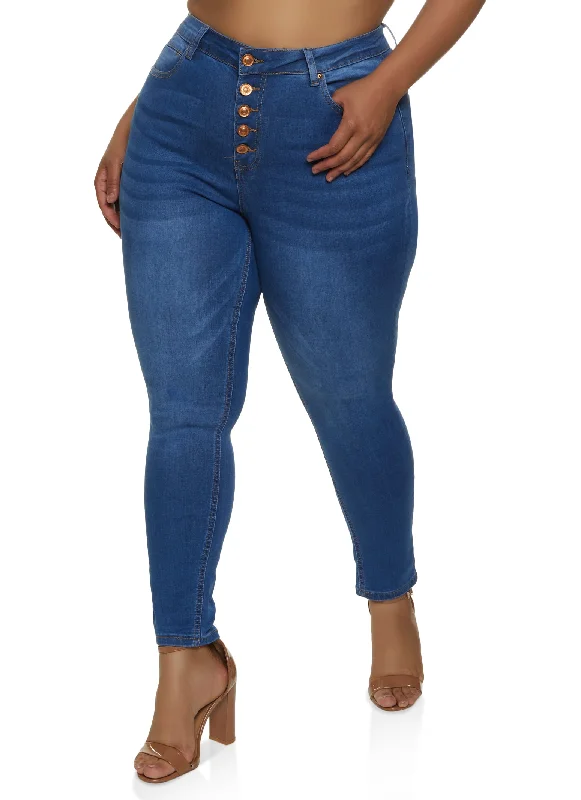 Plus Size WAX 5 Button Jeans