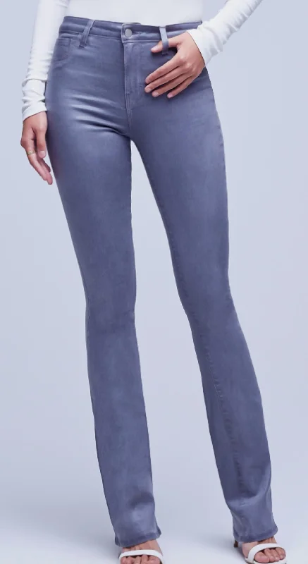 Selma High Rise Coated Pants In Gris Coated