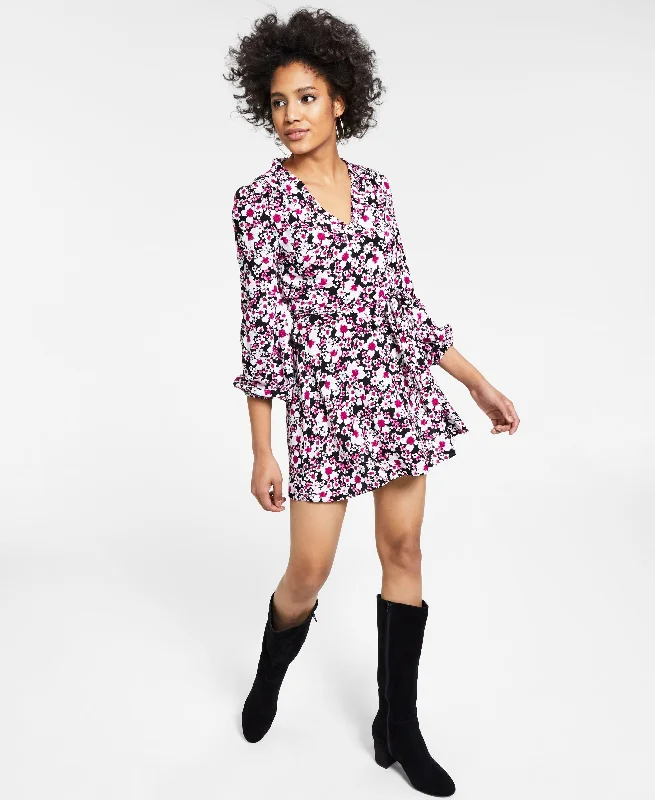 Bar III Floral Print Mini Dress