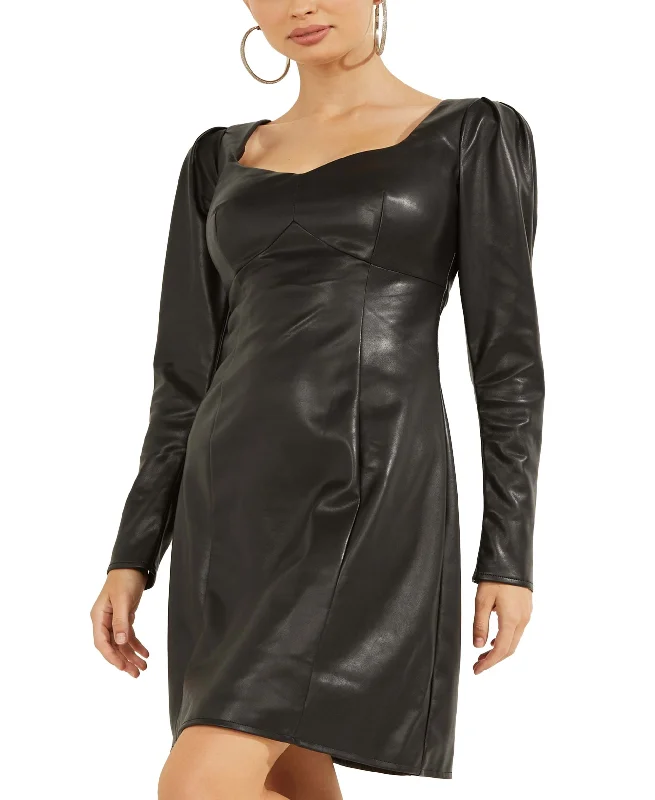 Guess Elena Faux Leather Mini Dress