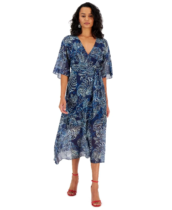 Guess Womens Damienne Printed Wrap Dress