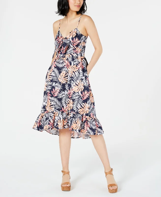 Printed Ruffle-Hem Dress