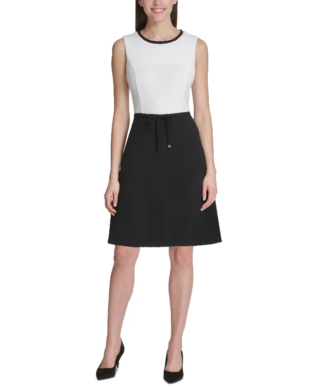 Tommy Hilfiger Tie Waist Scuba Crepe Dress