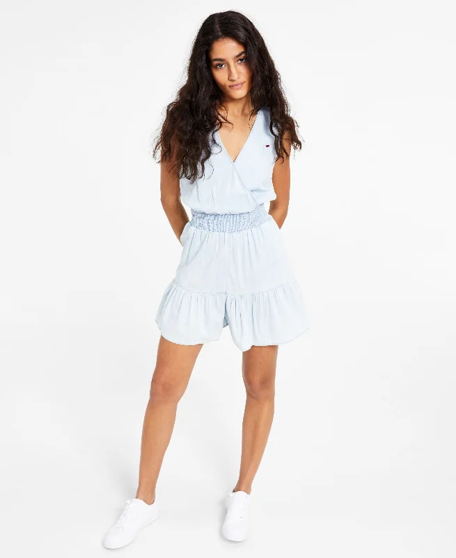 Tommy Jeans Womens Smocked Waist Romper