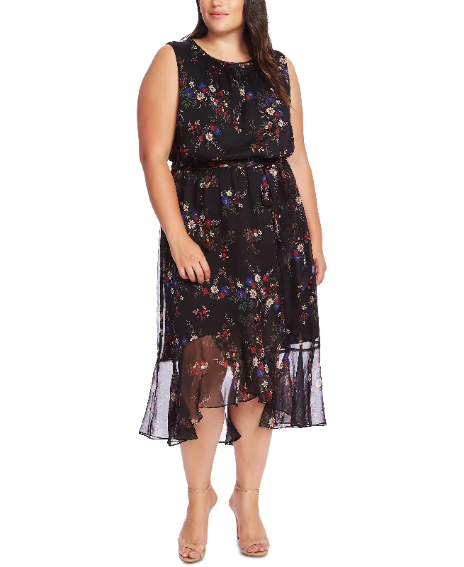 Vince Camuto Plus Size Sleeveless Printed Belted Dress