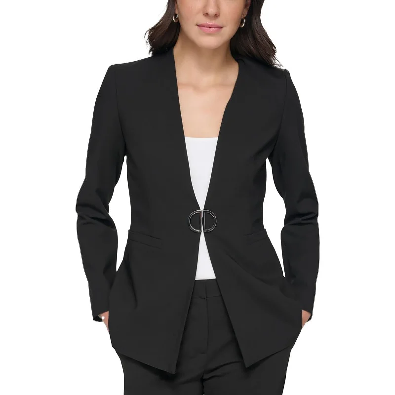 DKNY Womens Petites Suit Separate Work Wear Collarless Blazer