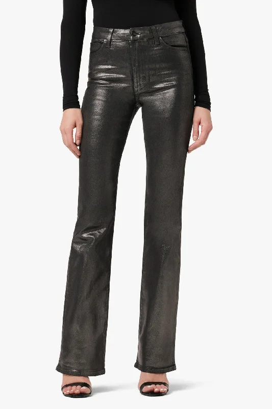 Joes Jeans Hi Honey High Rise Curvy Boot Cut Foil Pants in Gunmetal