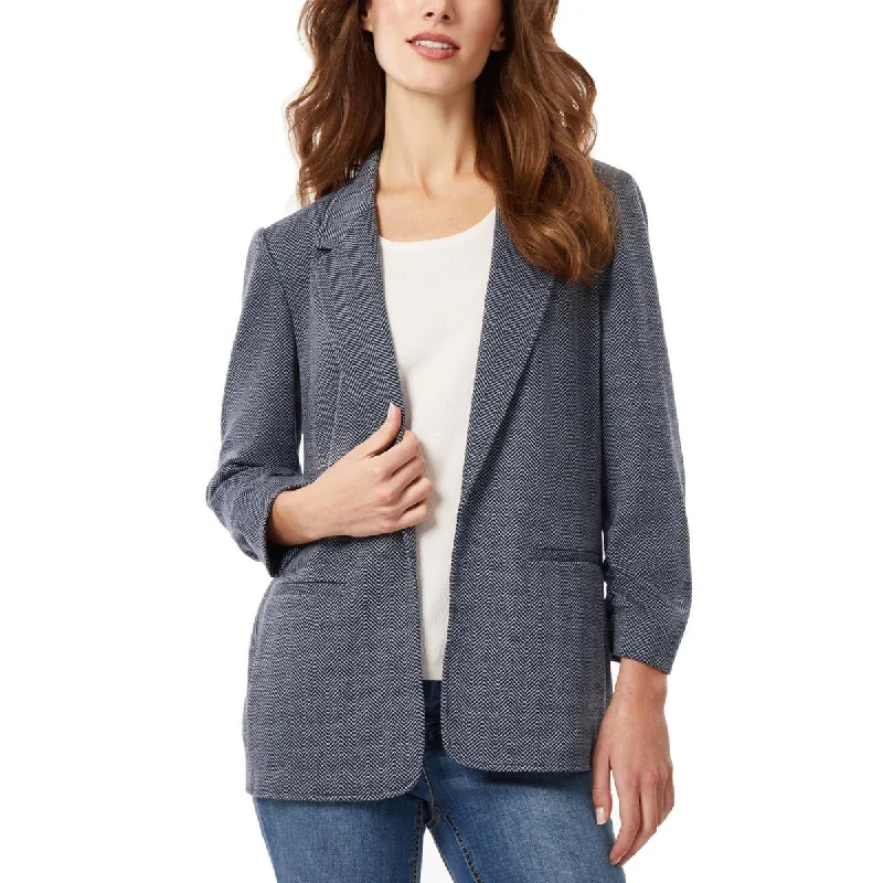 Jones New York Womens Ruched Office Open-Front Blazer