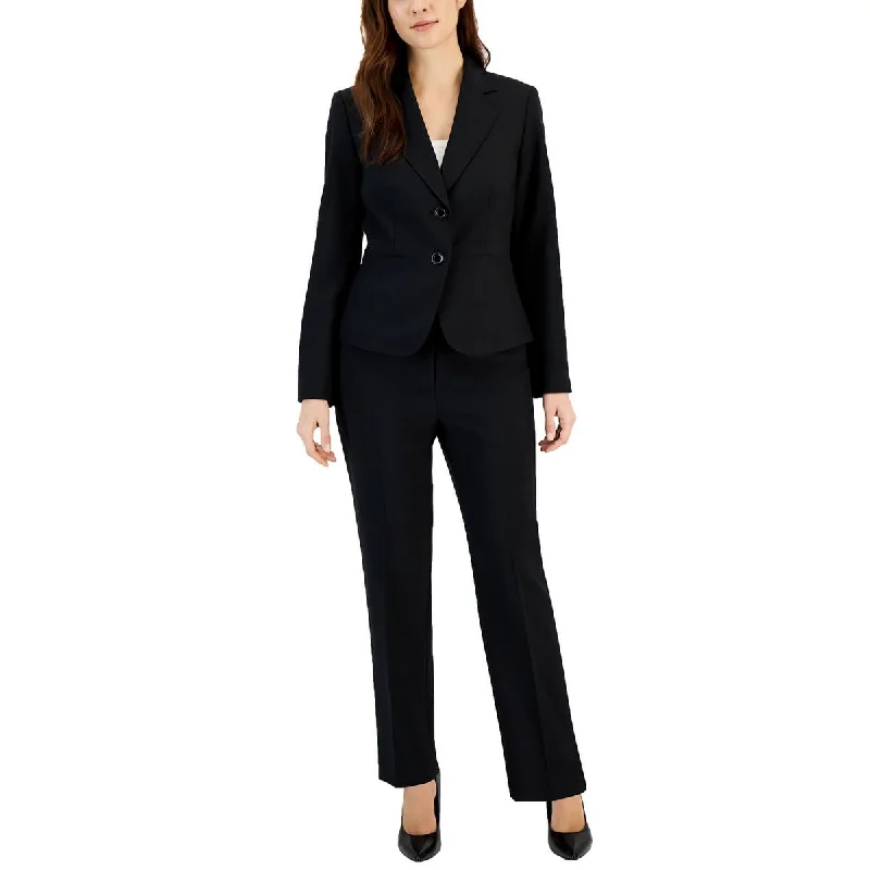 Le Suit Womens Petites Woven Solid Two-Button Blazer