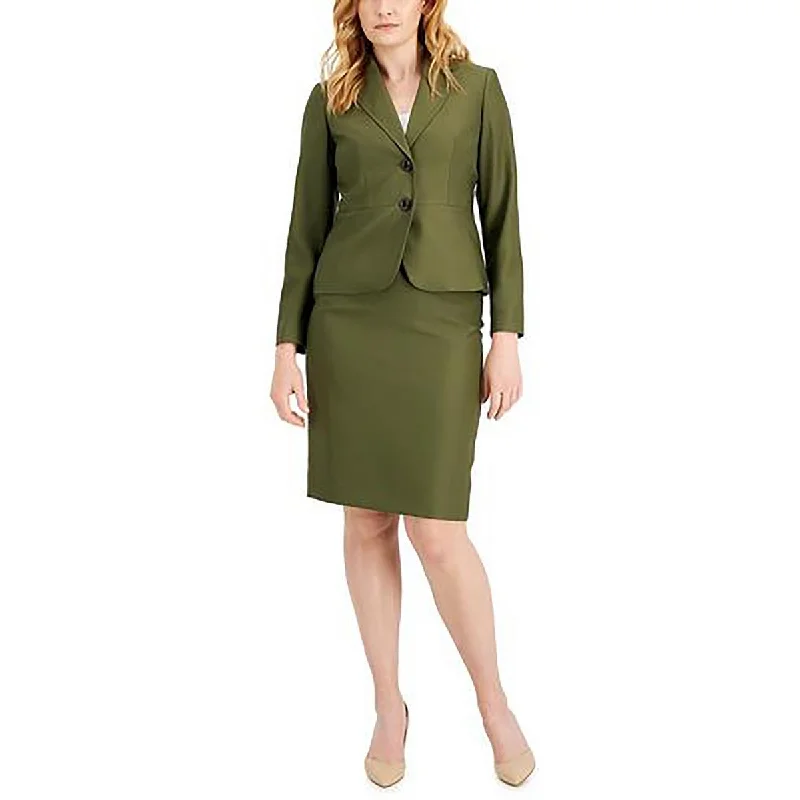 Le Suit Womens Textured Long Sleeves One-Button Blazer