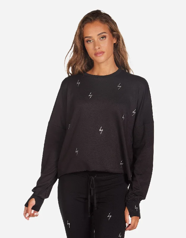 Lucio Pullover w/ Electric Bolt Crystals