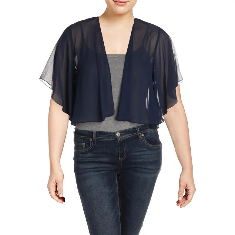 SLNY Womens Chiffon Sheer Bolero