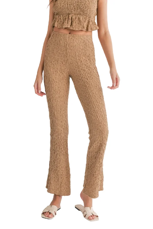 Sadie & Sage Transcend Popcorn Knit Bell Bottoms in Taupe