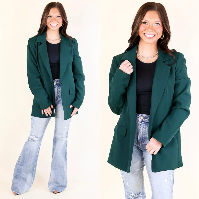 Winning Awards Long Sleeve Blazer in Emerald Green