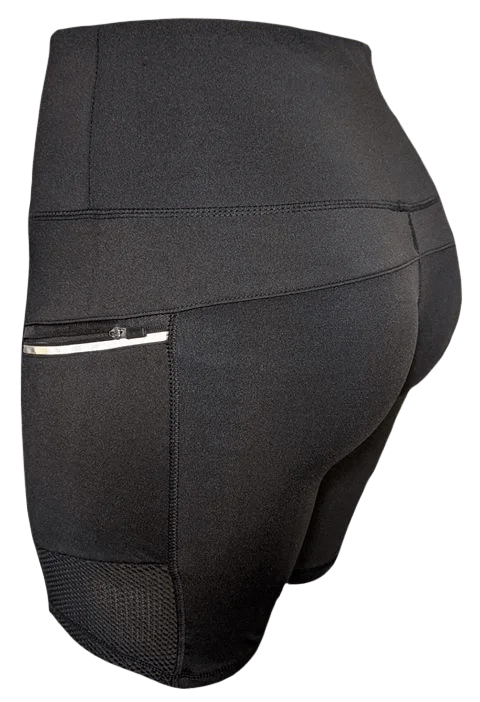 Zipper Pocket Biker Shorts - Women's